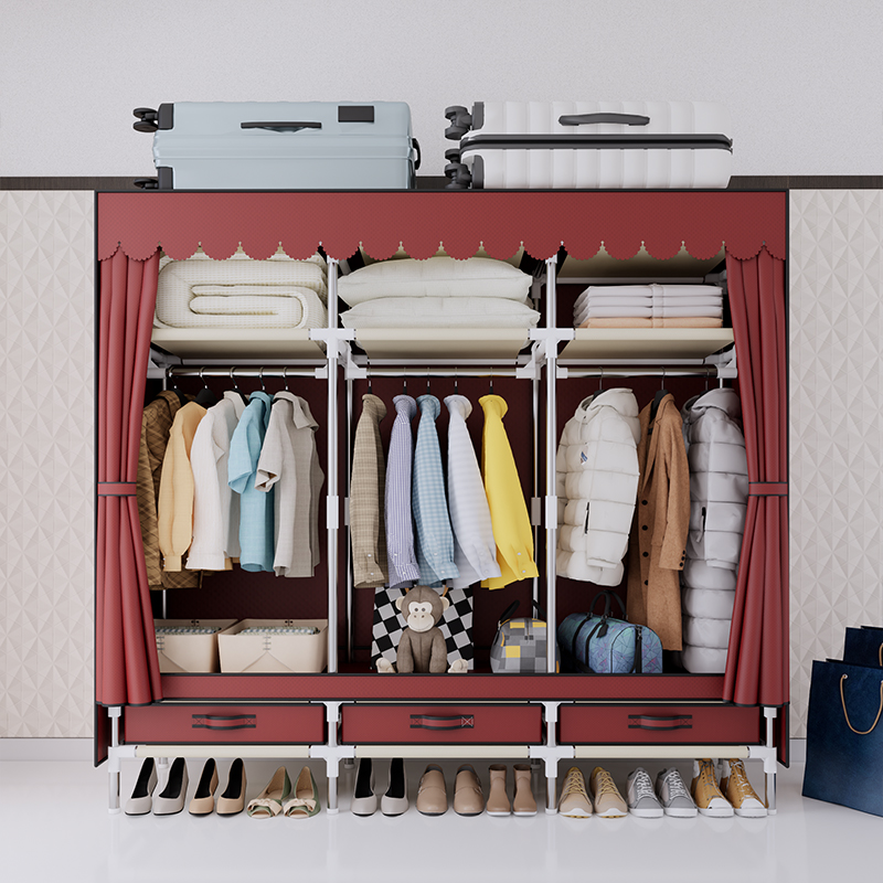 Wardrobe Closet Portable Fabric Cover - Armadio portatile per vestiti, armadio, struttura