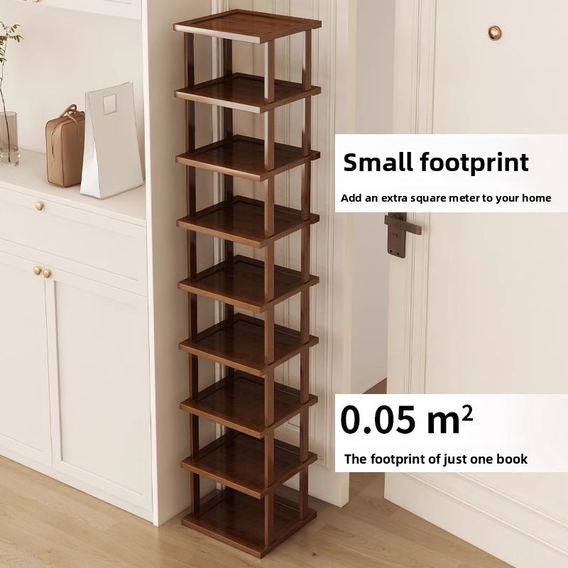 Shoe Rack Cabinet Narrow Entryway - Scarpiera color tè per ingresso, scaffale