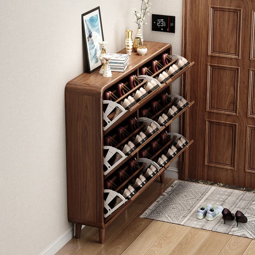 Shoe Rack Cabinet Narrow Entryway - Scarpiera Sottile con Ante a Ribalta,