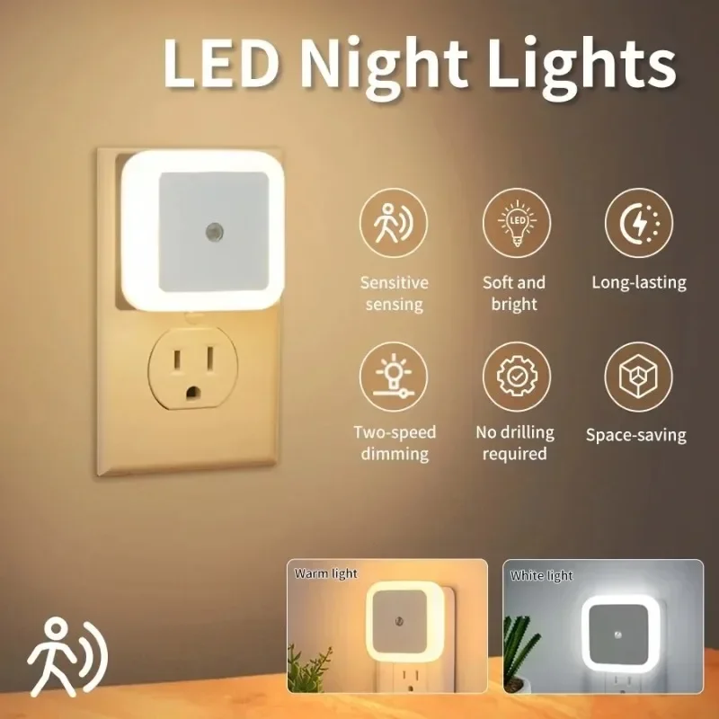Floating Nightstand With Led Light - 1/6PCS Sensore di luce notturna a