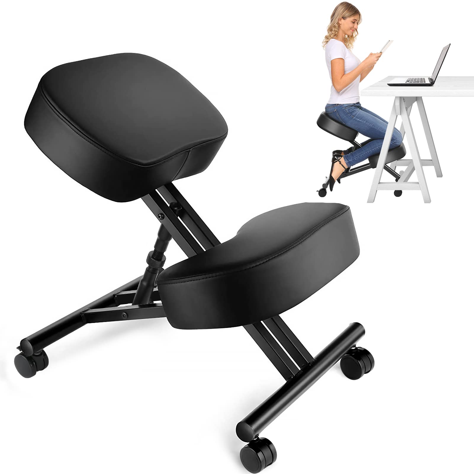 Office Furniture - Sedia Ergonomica Inclinabile per Ufficio, Sgabello