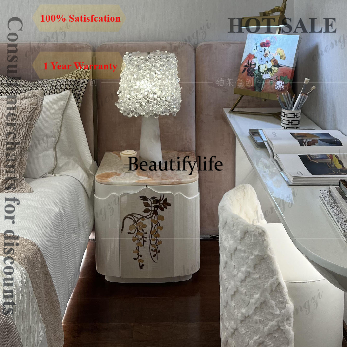 Tables - B567 Comodino di lusso leggero italiano,
