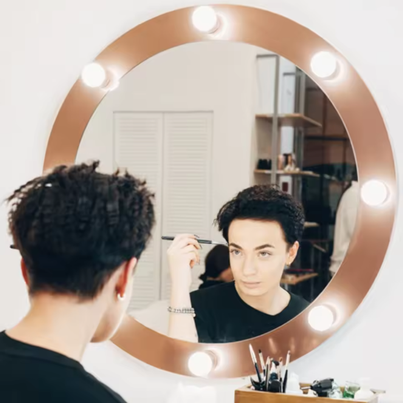Dressing Table Vanity With Lighted Mirror - Luci LED per Trucco e Bellezza,