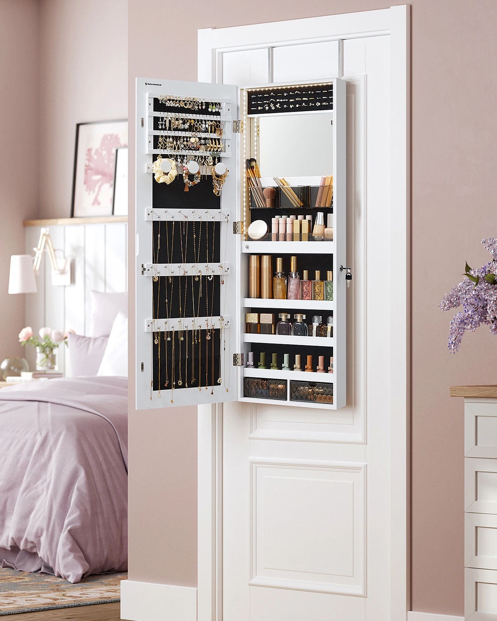Full Length Mirror Jewelry Armoire - # Armadietto per gioielli multifunzionale Armadietto