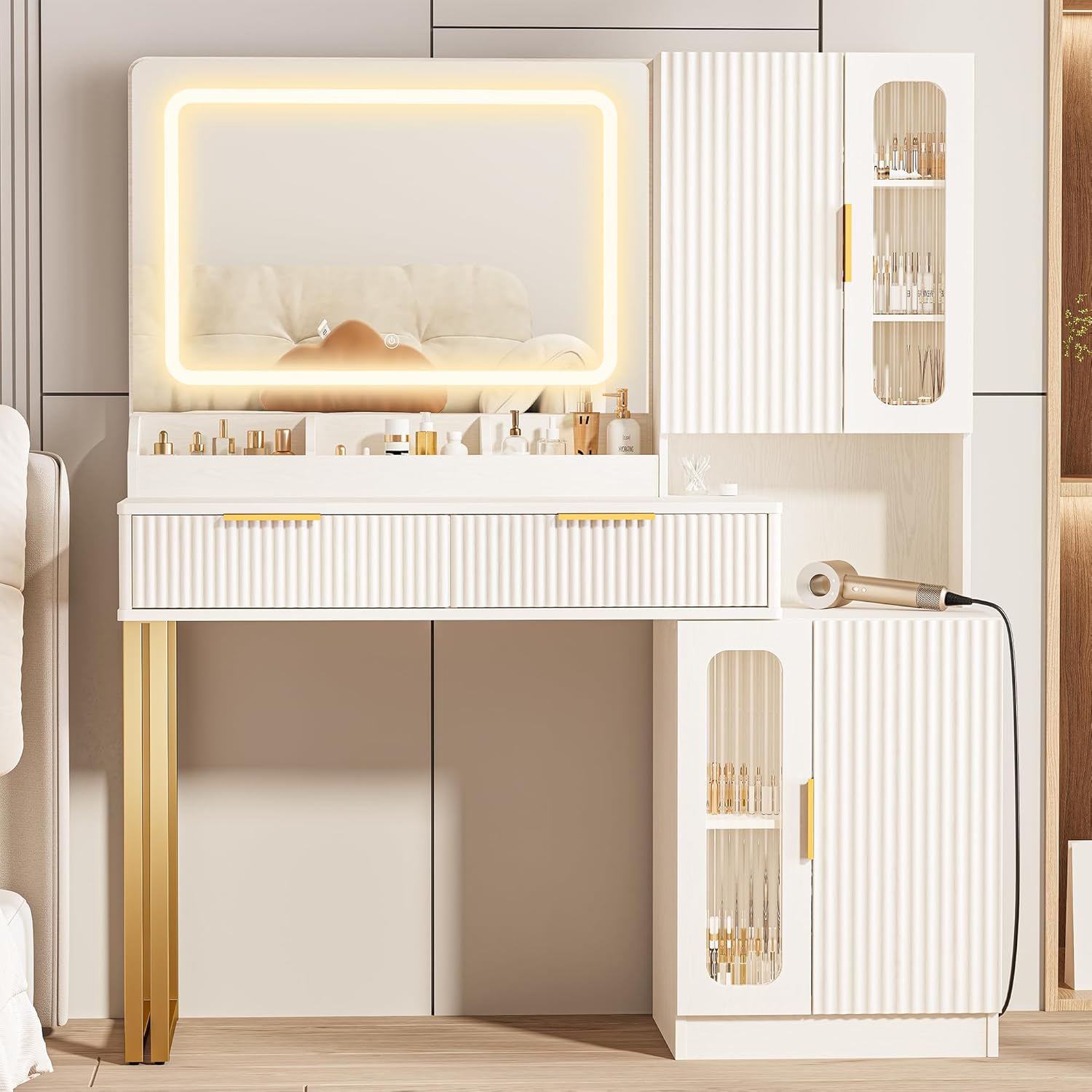 Dressing Table Vanity With Lighted Mirror - Specchio da Toeletta con Luci da