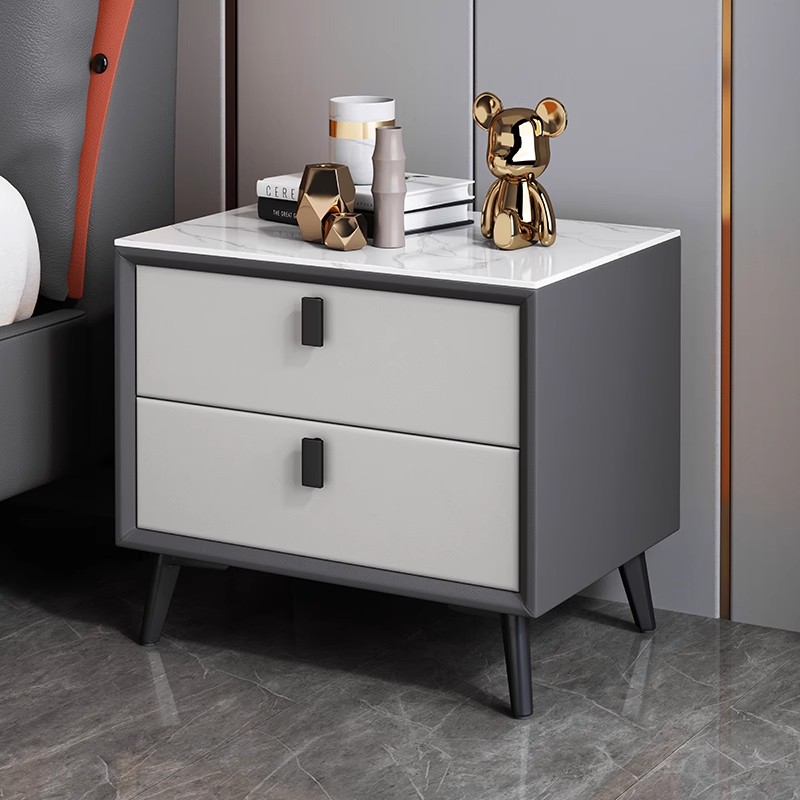 Solid Wood Nightstand 2 Drawers - Comodino in Legno Massello Stile Nordico