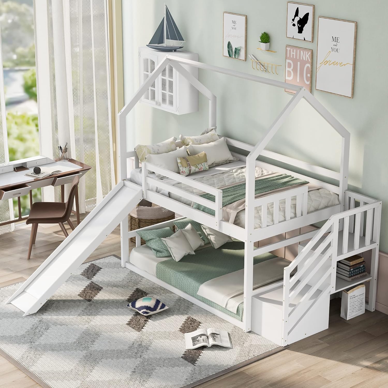 Bunk Bed With Stairs And Slide - Letto a Castello Gemello con Scivolo