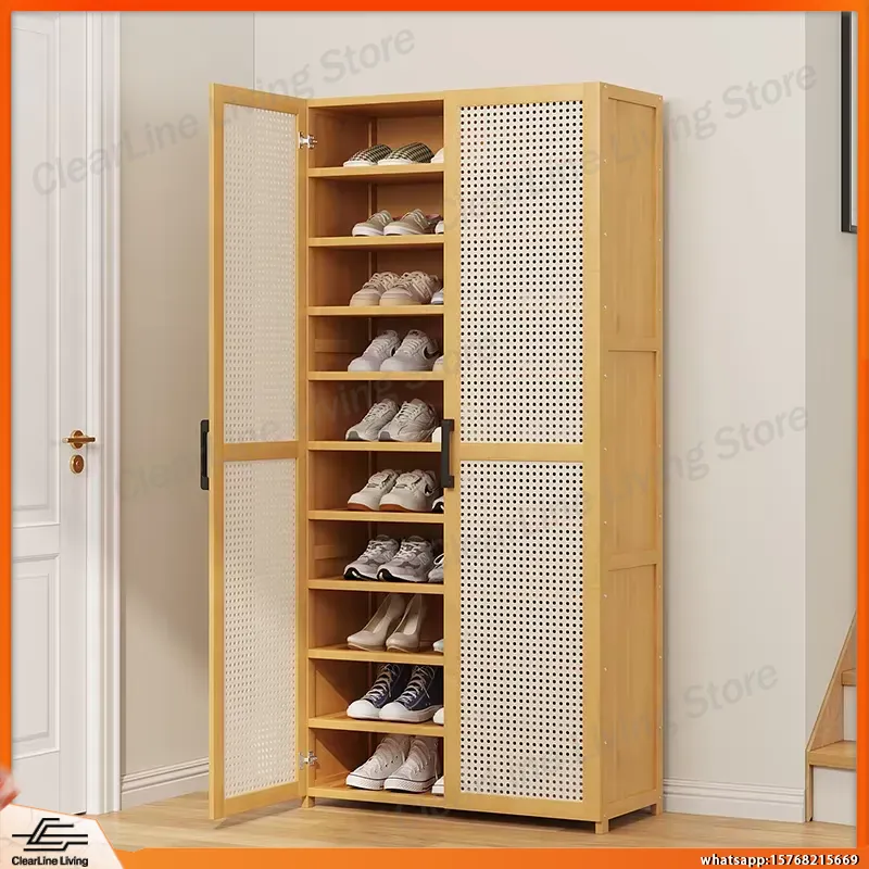 Shoe Rack Cabinet Narrow Entryway - Scarpiera Moderna Multistrato per Uso Domestico,