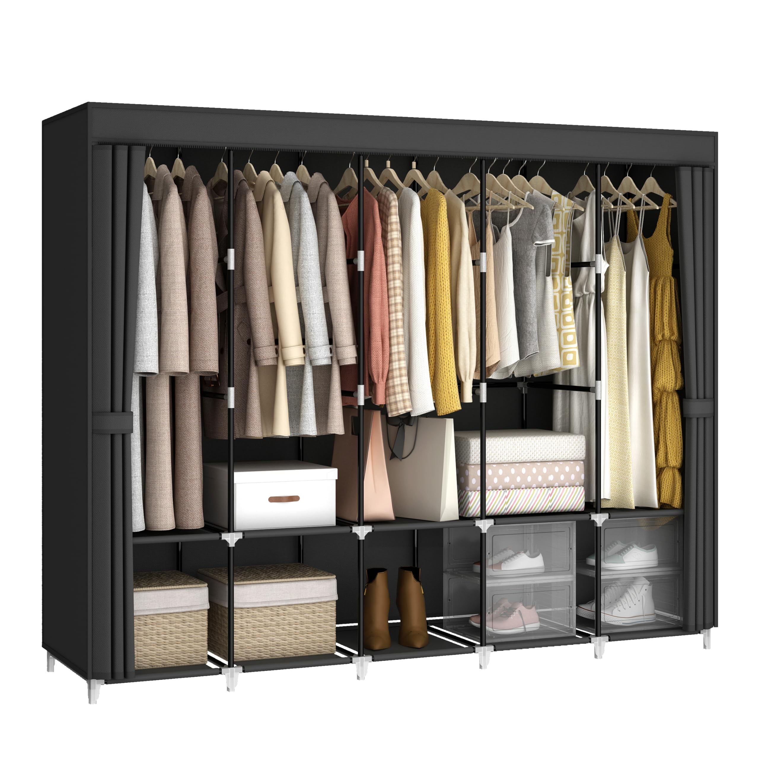 Wardrobe Closet Portable Fabric Cover - Armadio Portatile di Grande Capacità da