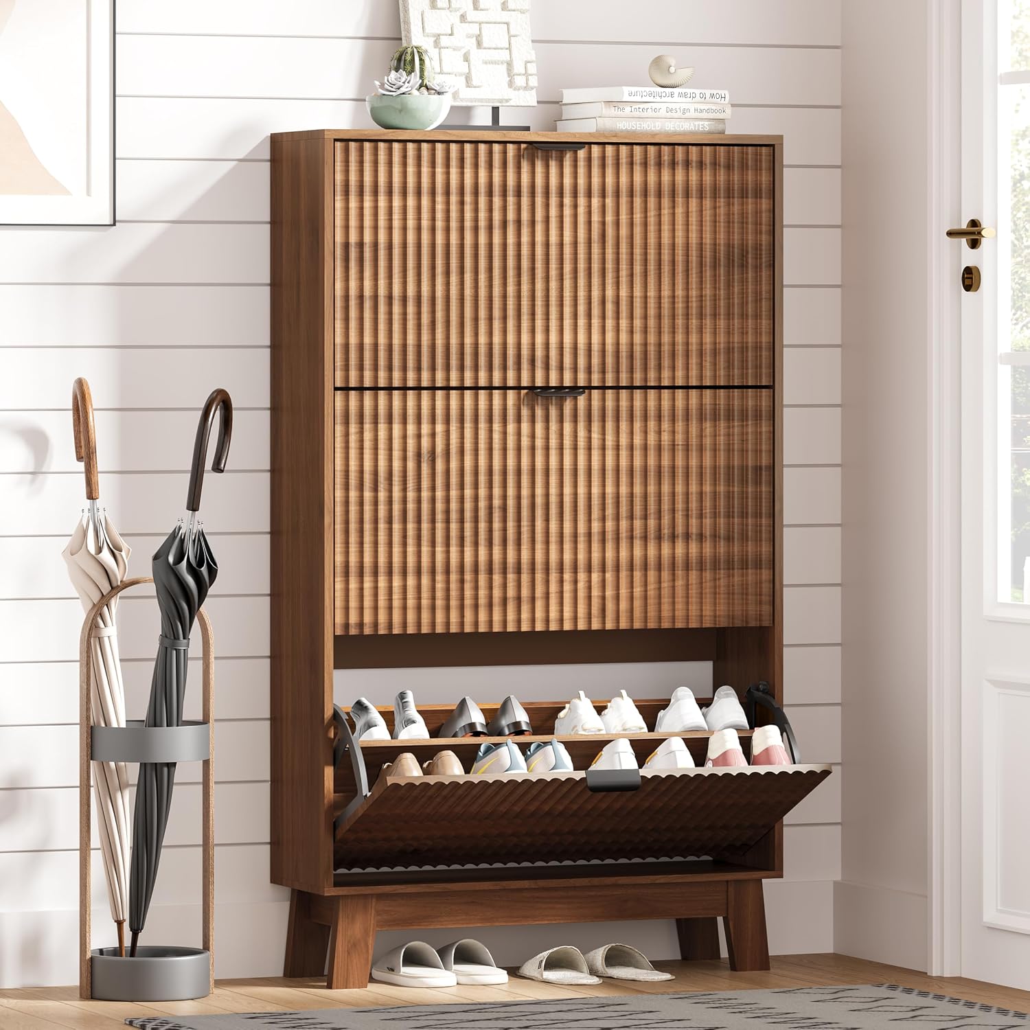 Shoe Rack Cabinet Narrow Entryway - Mobile Porta Scarpe da Ingresso con
