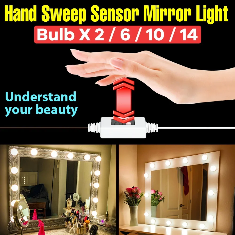 Dressing Table Vanity With Lighted Mirror - Luci LED per Trucco da Donna,