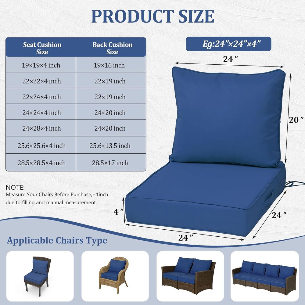Set di 4 Cuscini Profondi per  - Outdoor Furniture recensione e prezzo