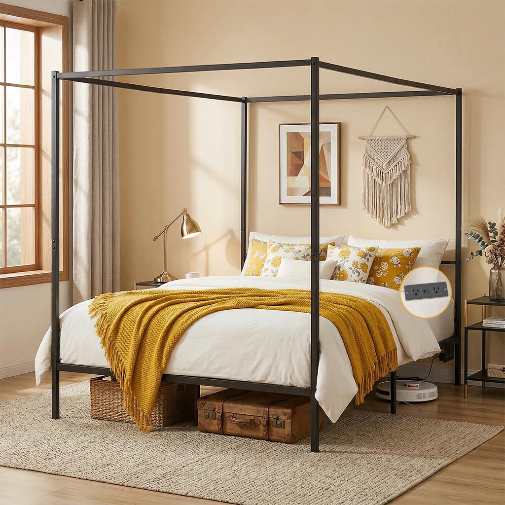 Struttura letto a baldacchino  - Canopy Bed Frame Metal Queen recensione e prezzo