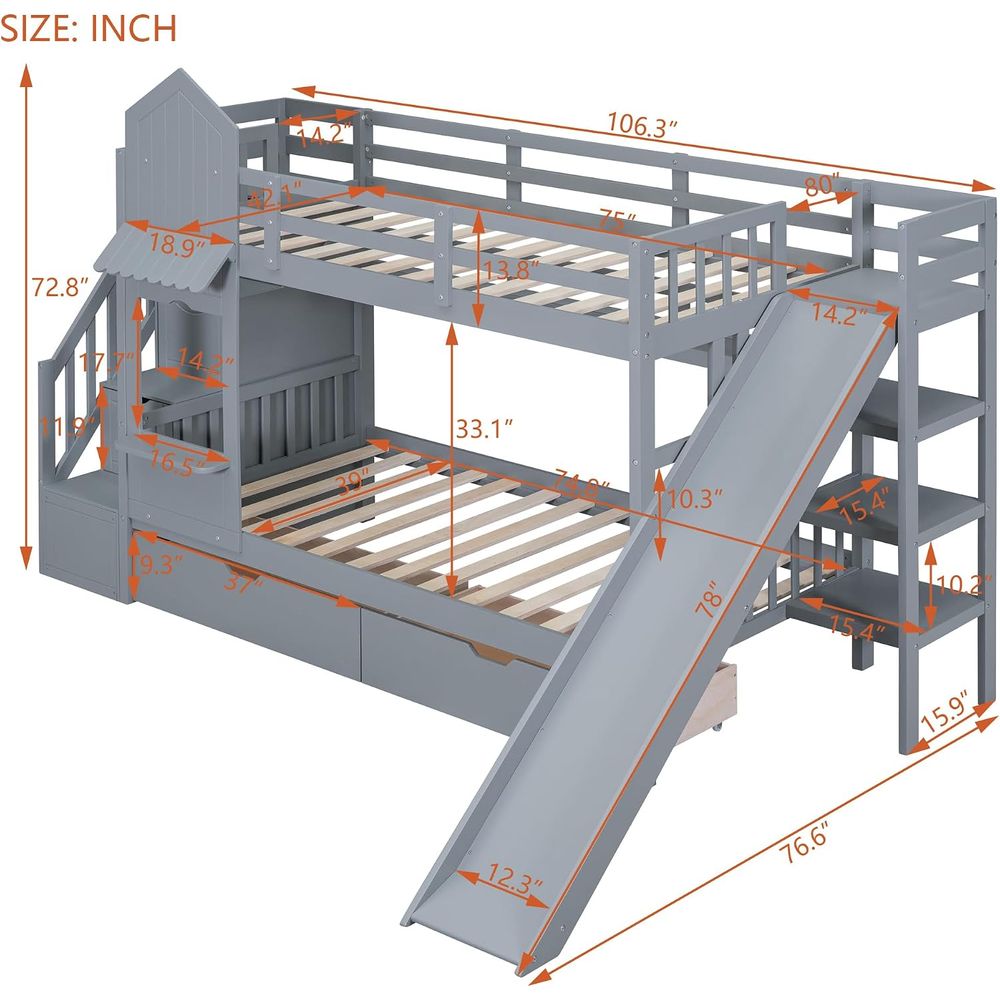 Letto a castello per bambini e - Bunk Bed With Stairs And Slide recensione e prezzo