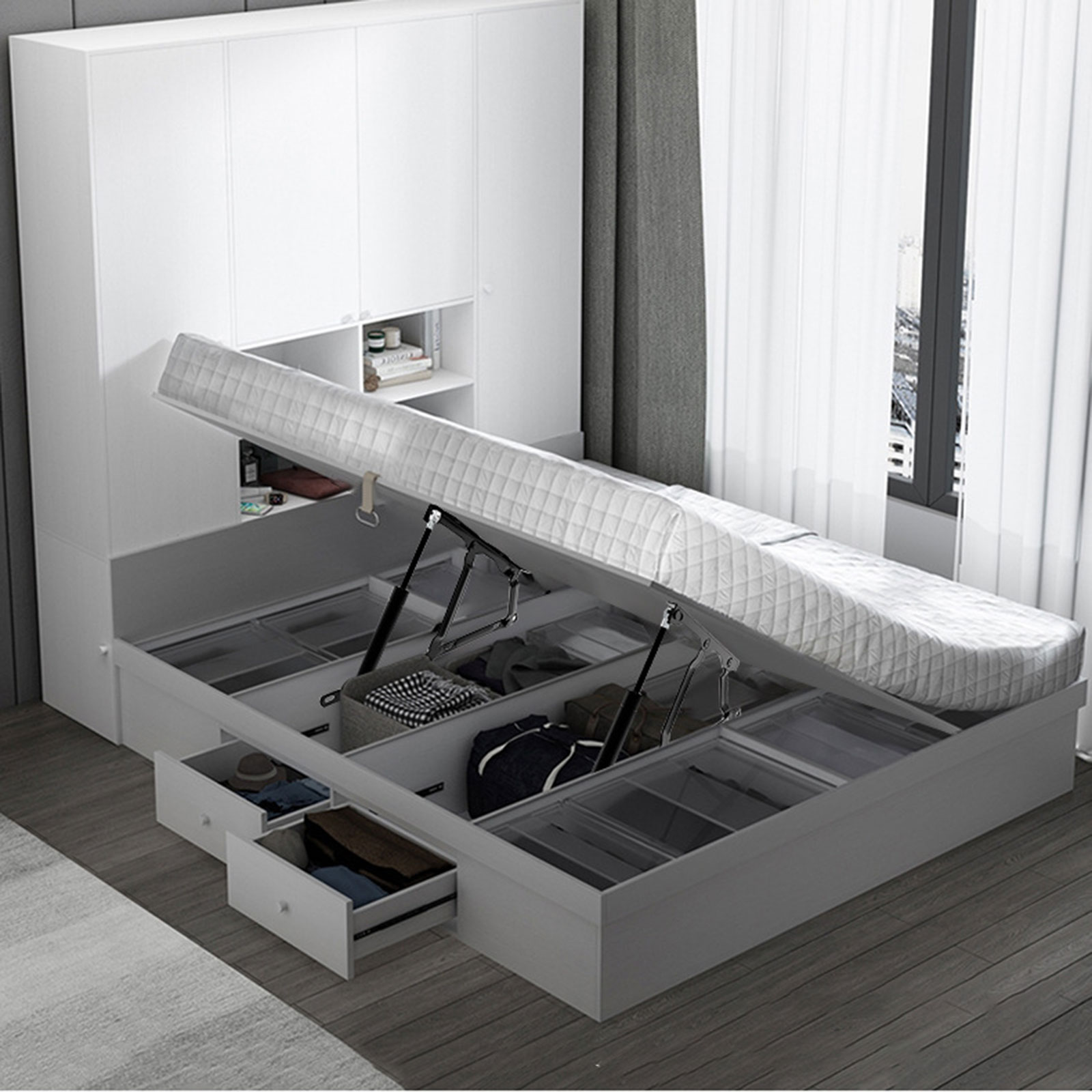 2 pezzi meccanismo di sollevam - Gas Lift Storage Bed Hydraulic recensione e prezzo