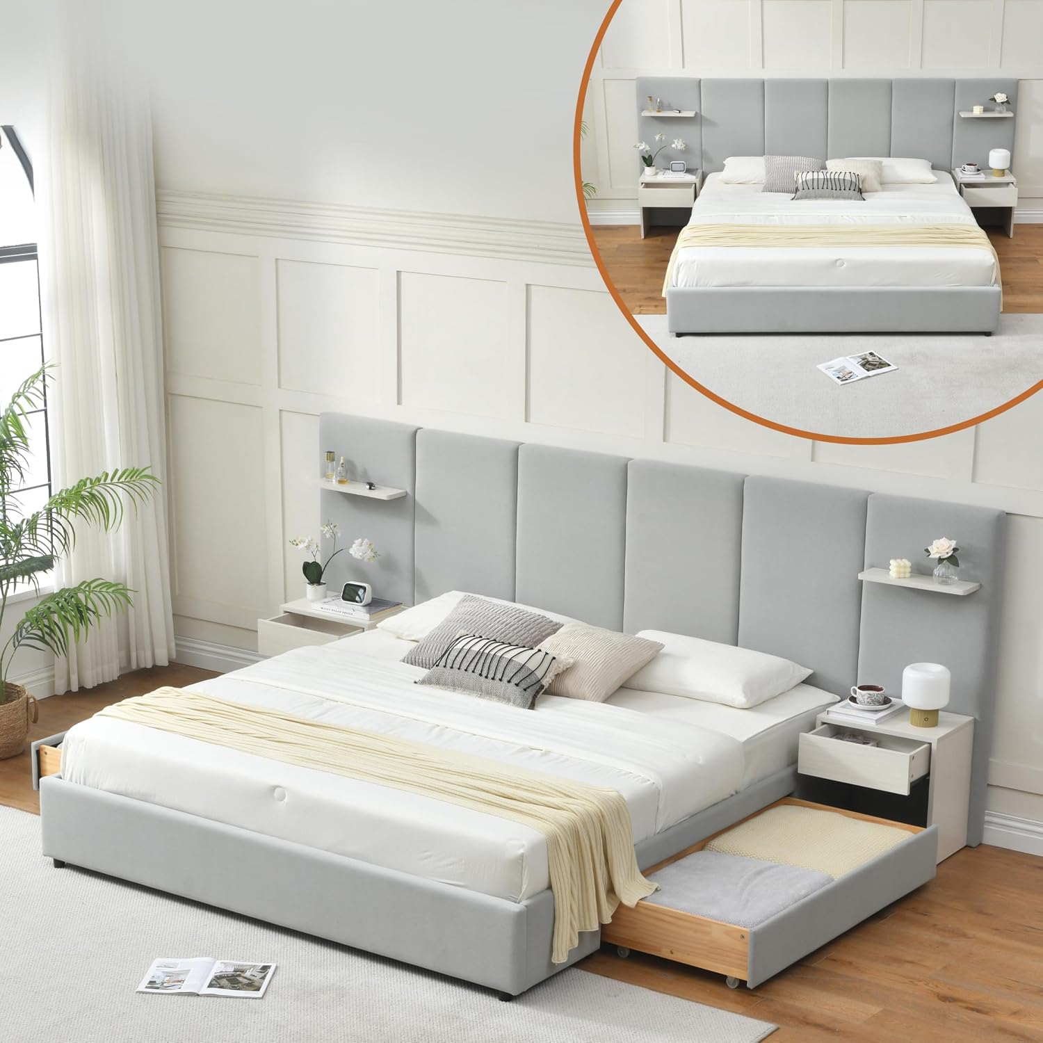 Letto matrimoniale con conteni - King Size Bed Frame With Storage Drawers recensione e prezzo