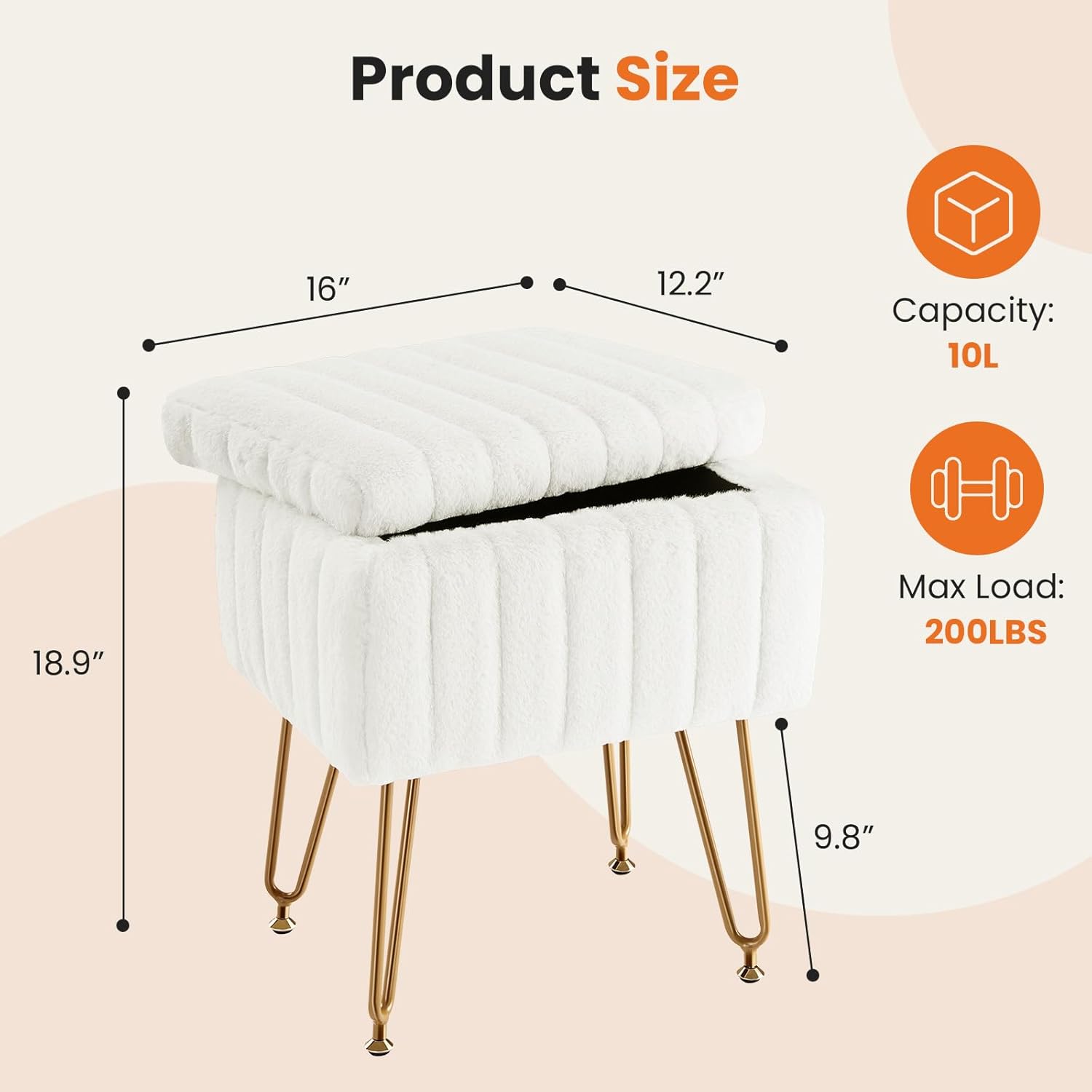 Sgabello Bianco per Vanità con - Bedroom Furniture recensione e prezzo