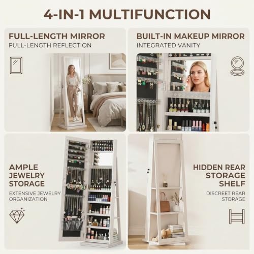 360 °   Armadio Portagioielli  - Full Length Mirror Jewelry Armoire recensione e prezzo