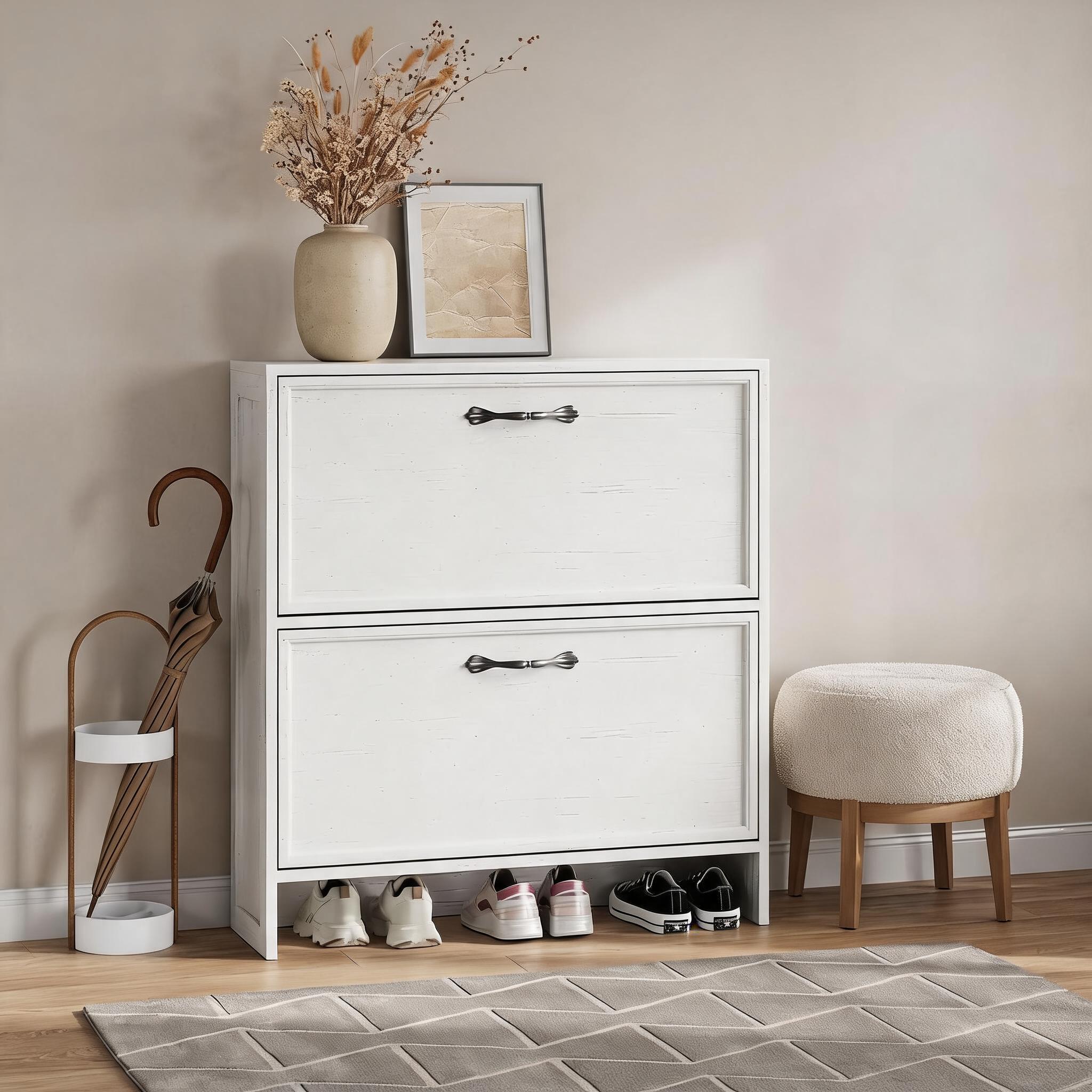 Scarpiera a 2 ante ribaltabili - Shoe Rack Cabinet Narrow Entryway recensione e prezzo