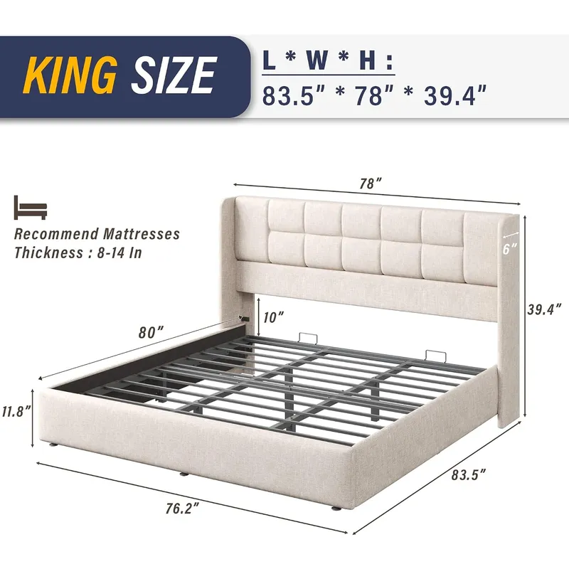 Struttura del letto con meccan - Gas Lift Storage Bed Hydraulic recensione e prezzo