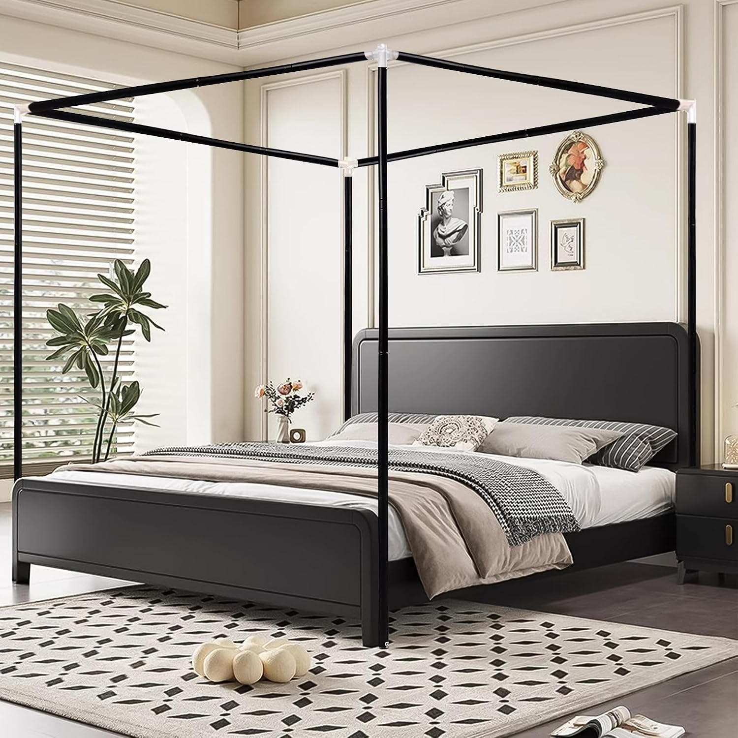 Struttura letto a baldacchino  - Canopy Bed Frame Metal Queen recensione e prezzo