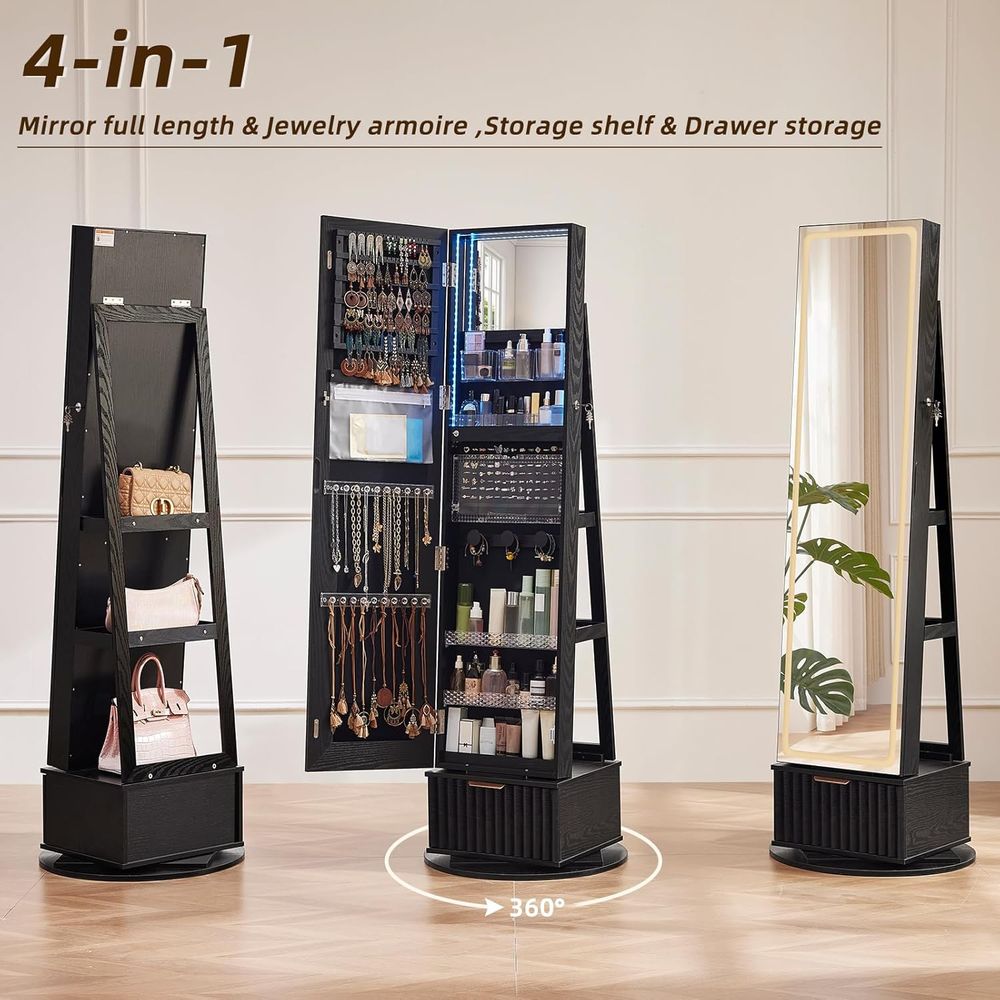 360 °   Armadio Portagioie Gir - Full Length Mirror Jewelry Armoire recensione e prezzo