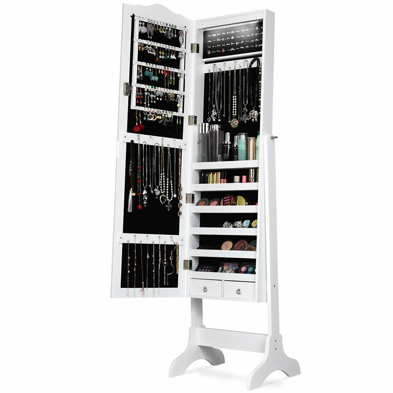 Armadio Portagioie con 14 LED, - Full Length Mirror Jewelry Armoire recensione e prezzo