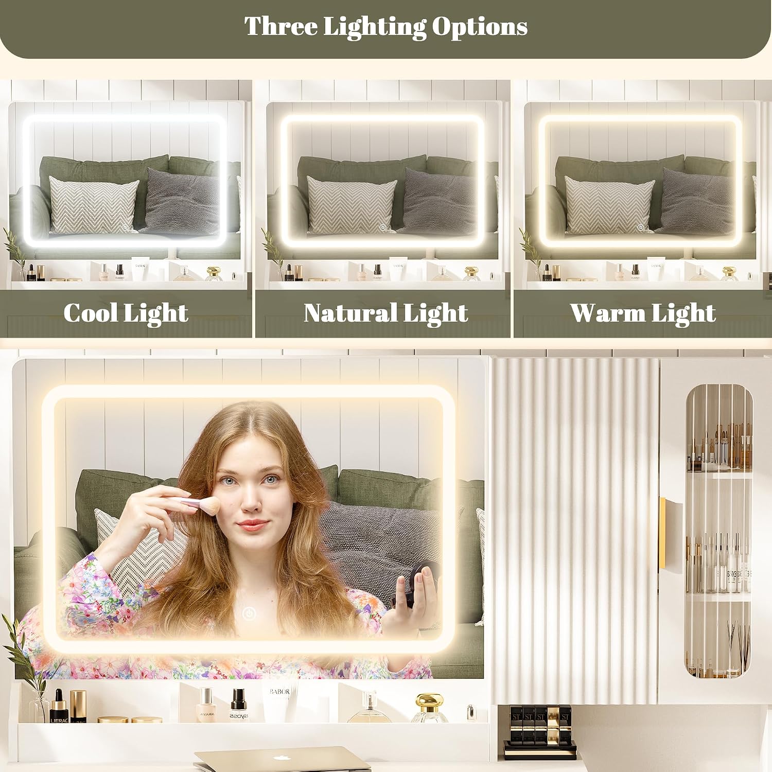 Specchio da Toeletta con Luci  - Dressing Table Vanity With Lighted Mirror recensione e prezzo