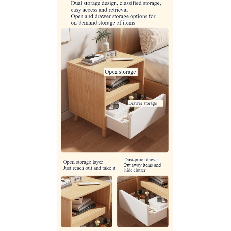 Comodino bianco con cassetti,  - Solid Wood Nightstand 2 Drawers recensione e prezzo