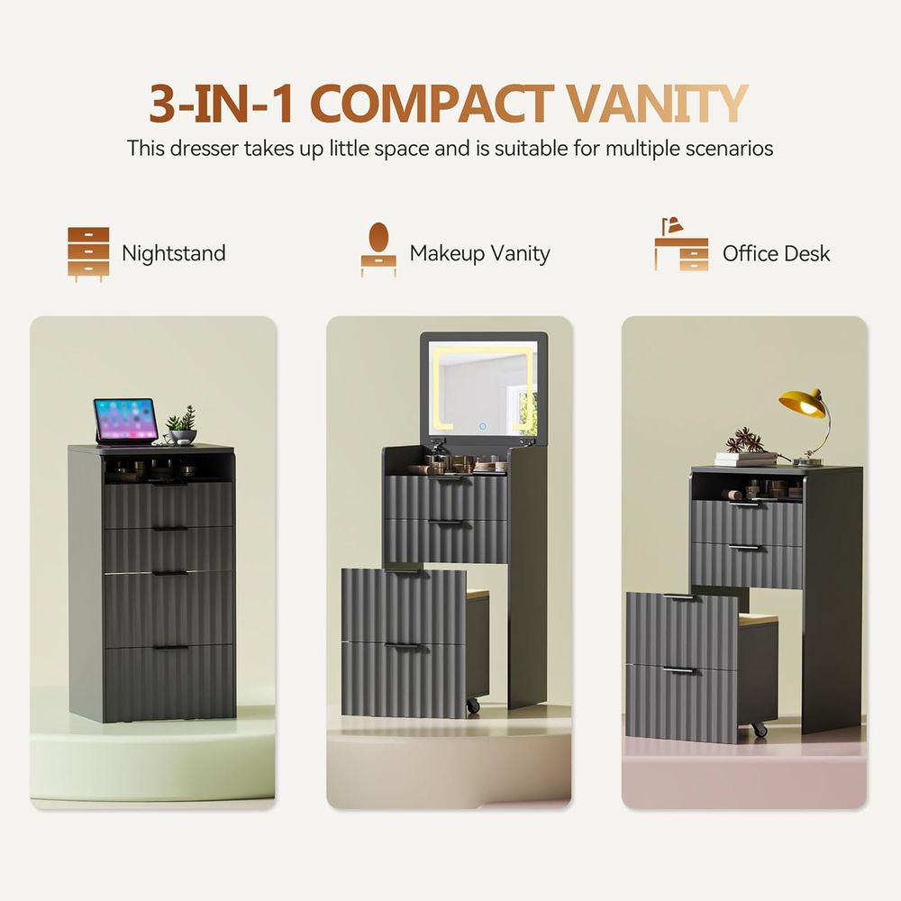 Toeletta 3-in-1 grigia con spe - Bedroom Furniture recensione e prezzo
