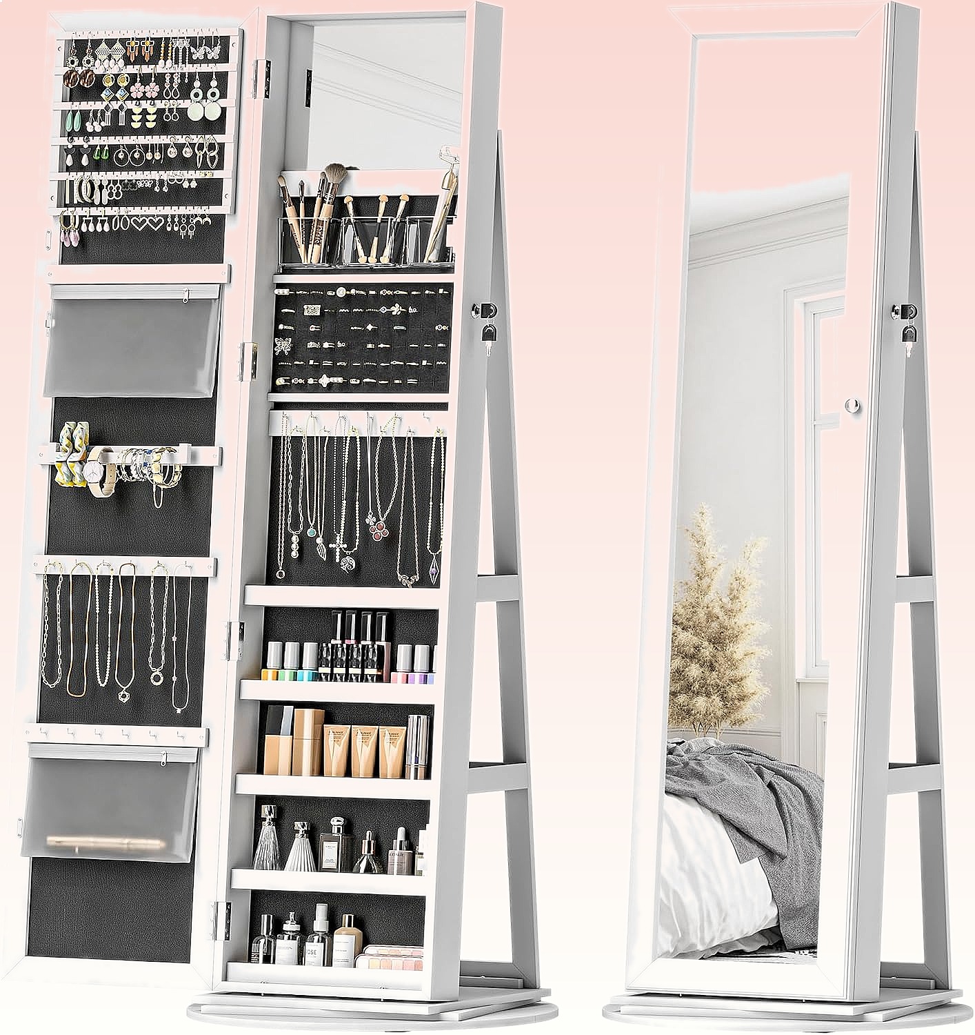 HOMCOM 360 °   Armadio Portagi - Full Length Mirror Jewelry Armoire recensione e prezzo