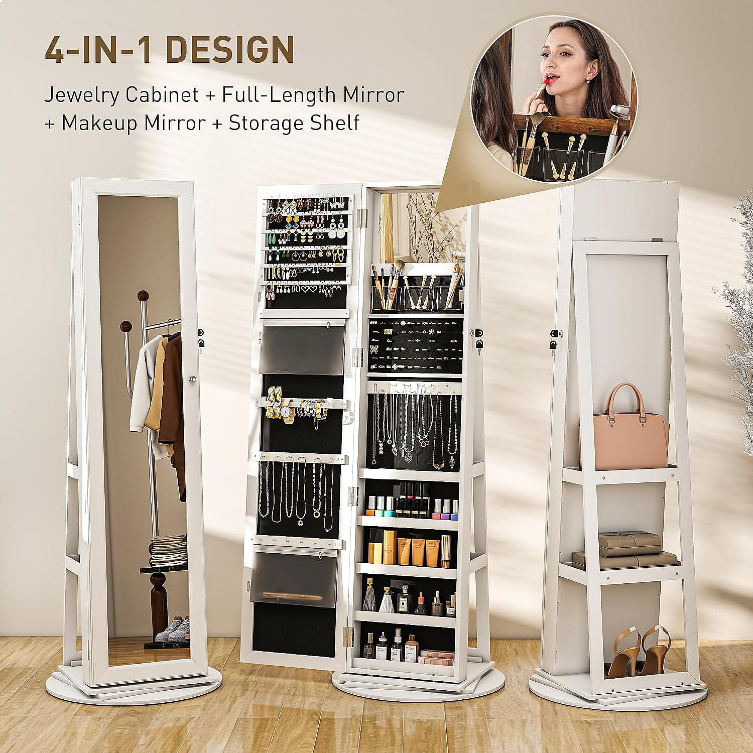 HOMCOM 360 °   Armadio Portagi - Full Length Mirror Jewelry Armoire recensione e prezzo