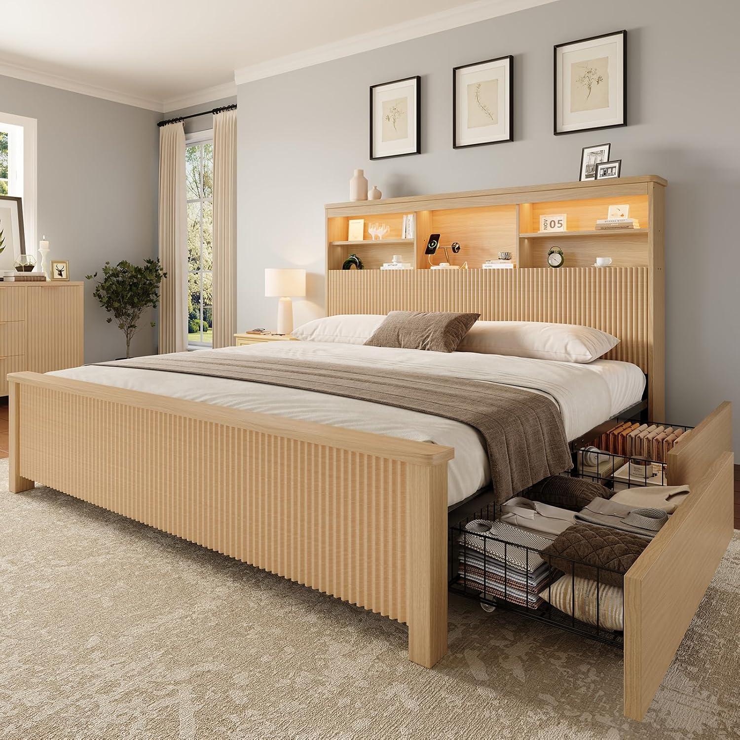 Letto Matrimoniale King Size c - King Size Bed Frame With Storage Drawers recensione e prezzo