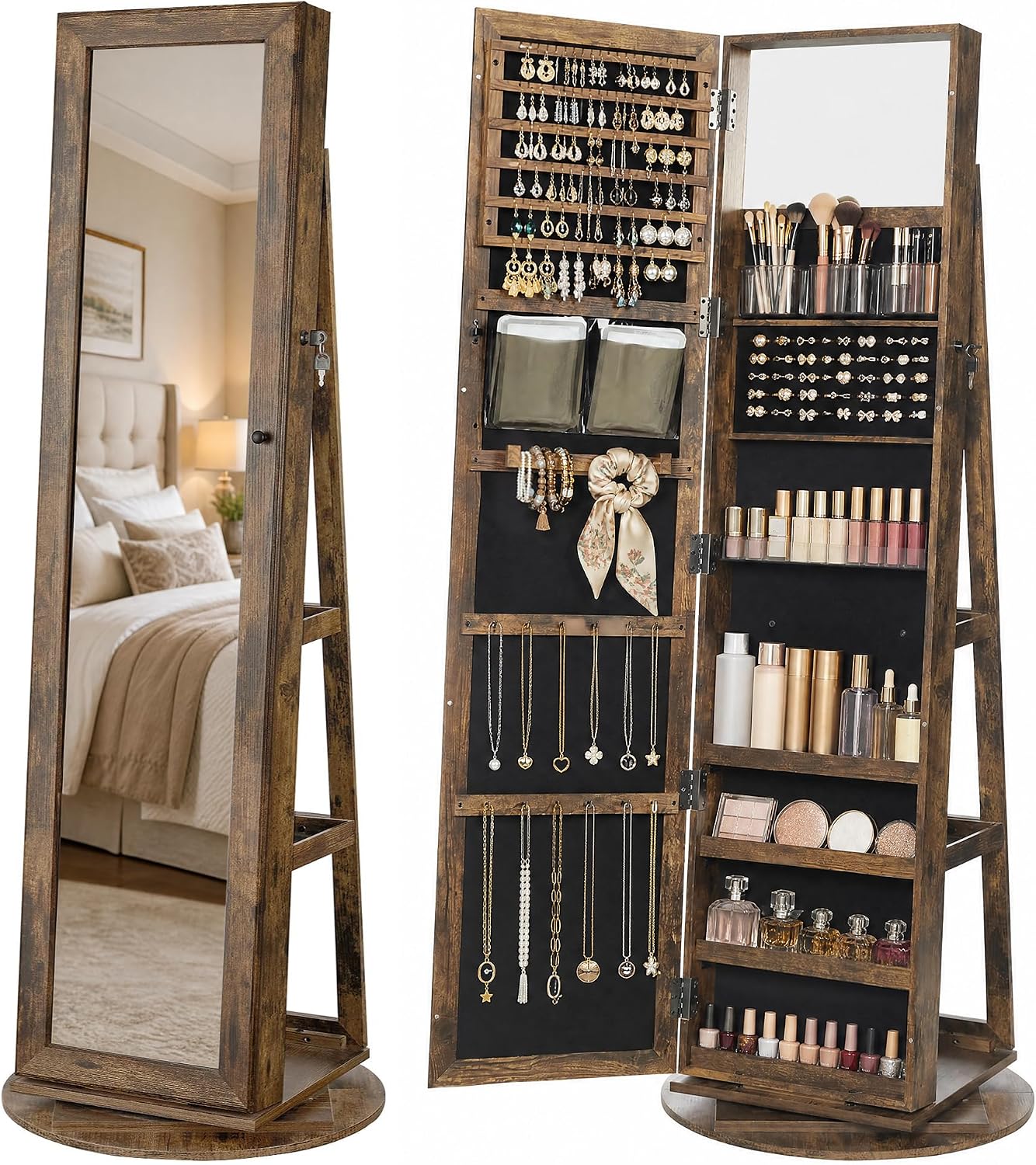 Mobile Portagioie a Specchio a - Full Length Mirror Jewelry Armoire recensione e prezzo