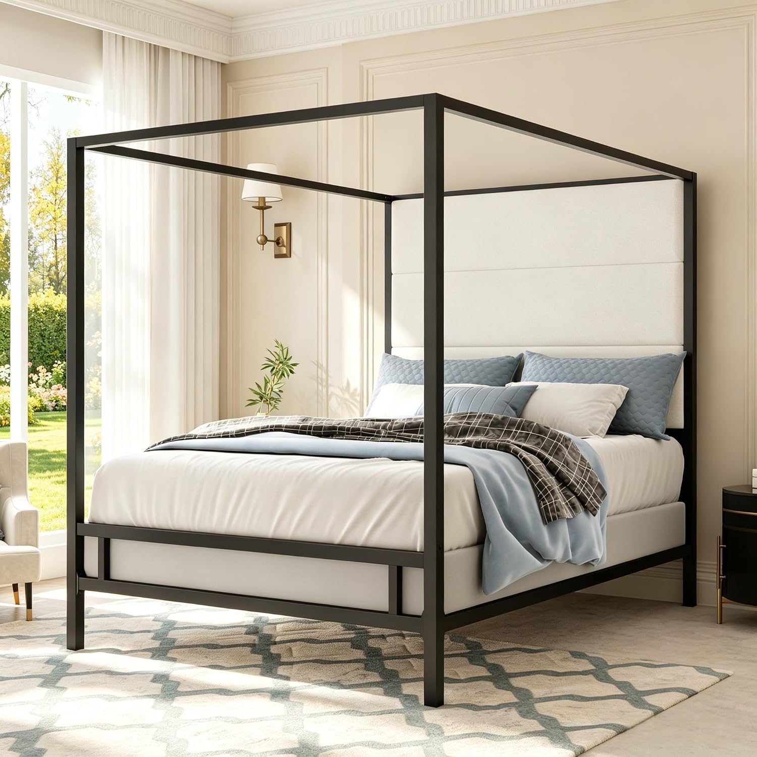 Letto a baldacchino matrimonia - Canopy Bed Frame Metal Queen recensione e prezzo