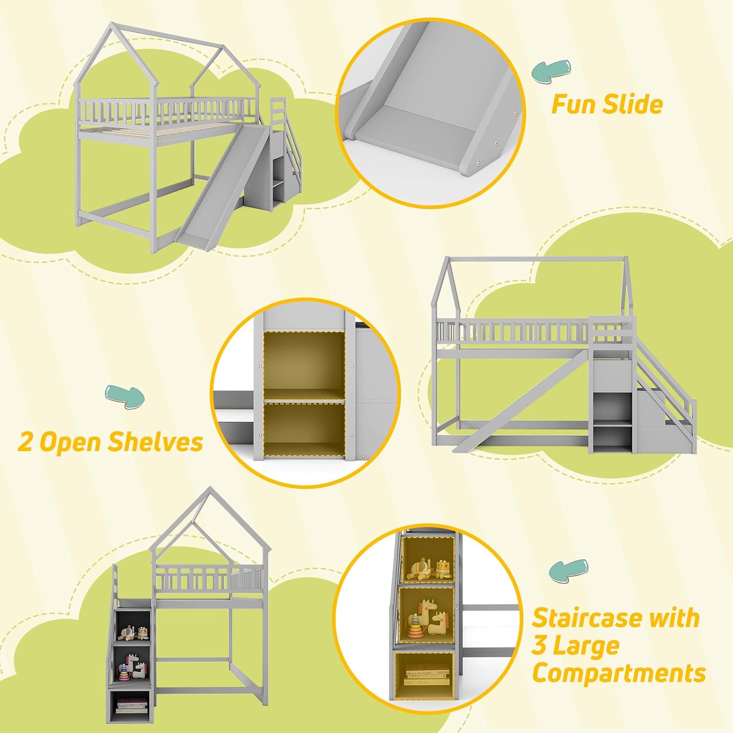 Letto a Castello Gemello con S - Bunk Bed With Stairs And Slide recensione e prezzo