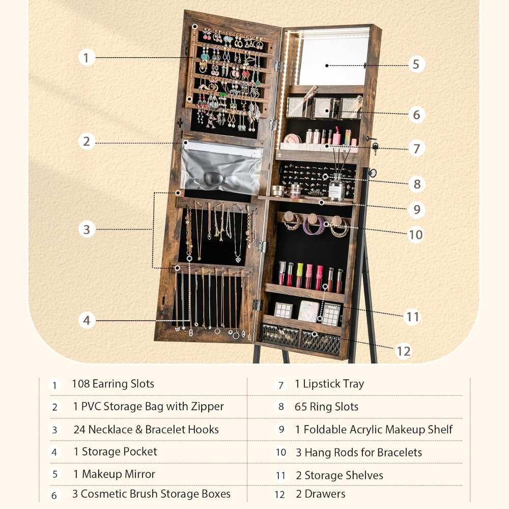 Armadio Portagioielli CHARMAID - Full Length Mirror Jewelry Armoire recensione e prezzo