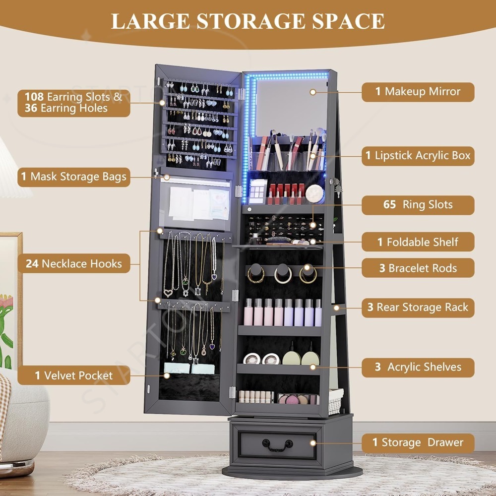 Armadietto per gioielli a spec - Full Length Mirror Jewelry Armoire recensione e prezzo